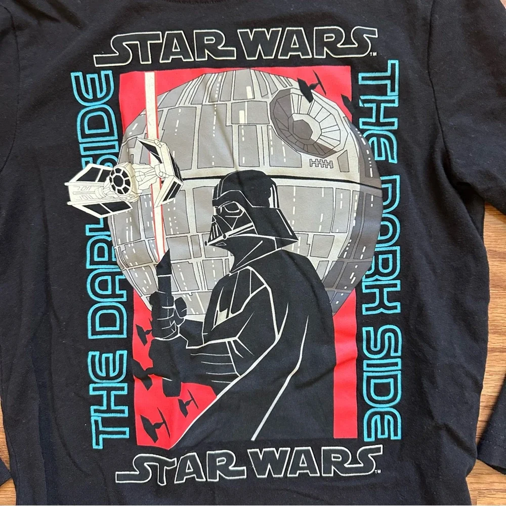 Lot 3x Star Wars Jumping Beans Boys Size 7 Small Long Shirts Darth Vader EUC! - Picture 8 of 10